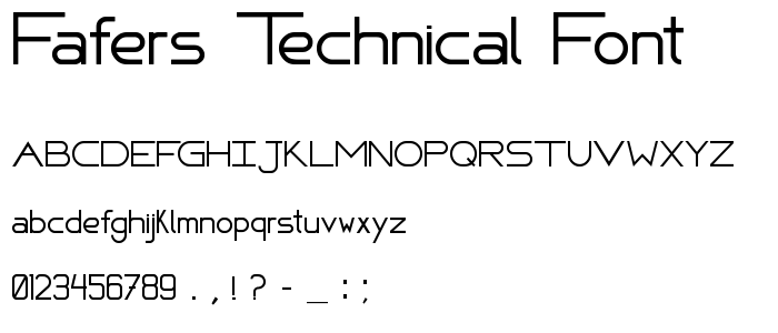 FAFERS Technical Font font